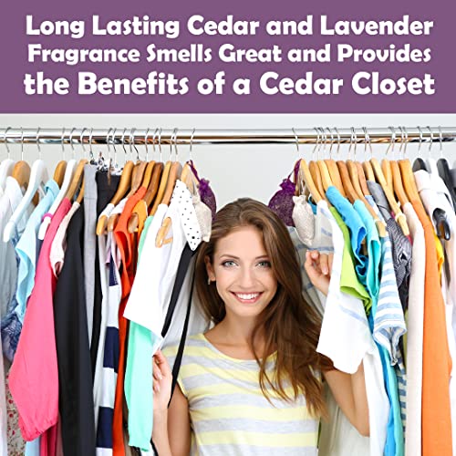 Cedar Chips & Lavender Fragrance Sachets for Closets & Drawers (20 Pack)