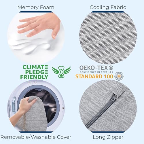 Memory Foam Knee Pillow for Back Sleeping - Half Moon Bolster