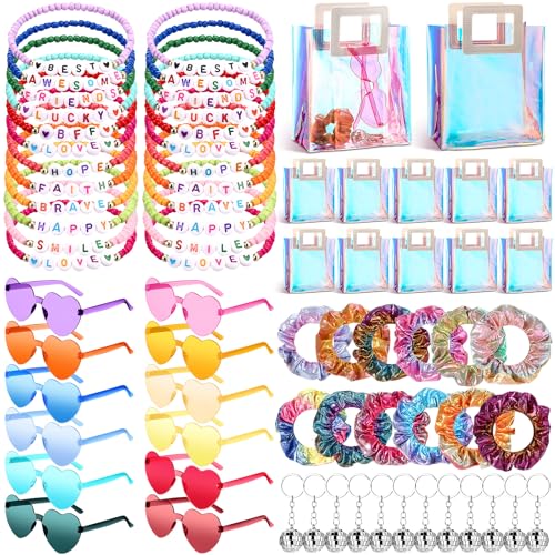 72-Piece Friendship Party Favor Set with Beaded Bracelets and Accessories