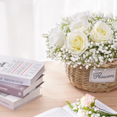 30 Pcs Artificial Baby's Breath Flowers - Realistic White Faux Floral for Wedding & Home Decor