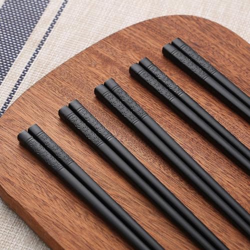 Reusable Fiberglass Chopsticks 10 Pairs - Dishwasher Safe Non-Slip, 9.5 Inch