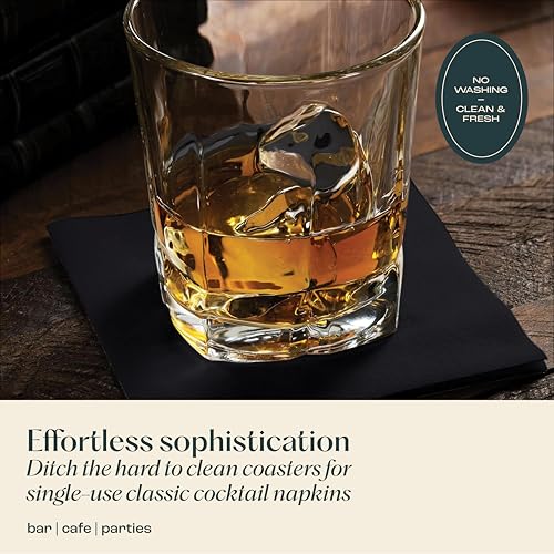 Servietto Brown Linen-Feel Disposable Cocktail Napkins 200-Pack 5" x 5"