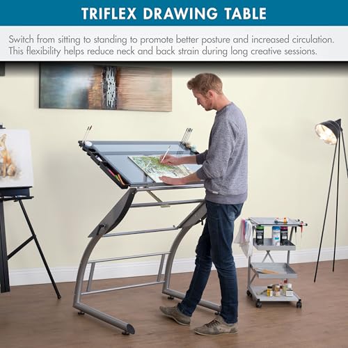 Triflex Adjustable Height Drafting Table, Sit to Stand Computer Desk