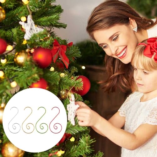 100 Pcs Gold Metal Christmas Ornament Hooks - S-Hangers for Tree Decor