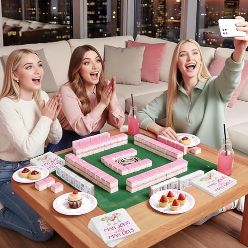 Gueevin 30 Pcs Mahjong Cocktail Napkins Funny Party Supplies, Paper, Vivid Print