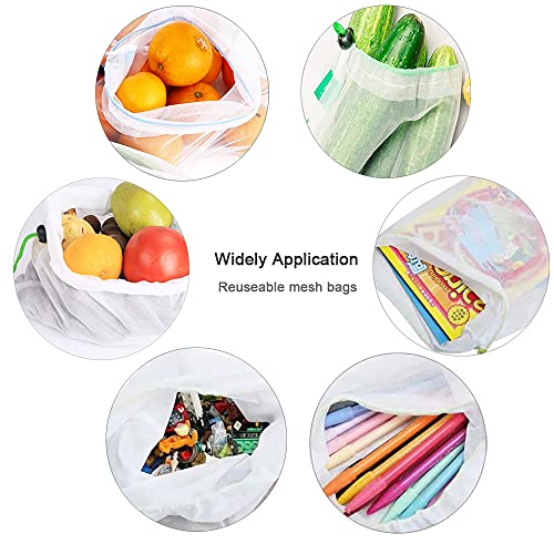 16 Pcs Mesh Toy Storage Bags, Reusable Drawstring Organizers for Kids Toys
