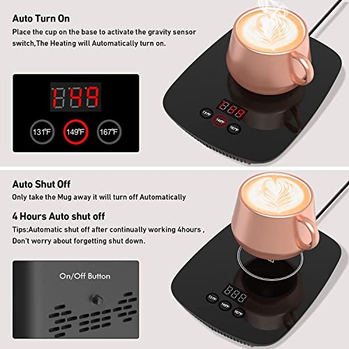 Nicelucky Black Coffee Mug Warmer Desk Heater 25W Adjustable Temperature
