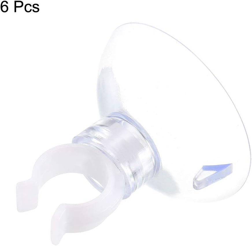 Uxcell Aquarium Suction Cup Clips - Secure Airline Tube Holders for Fish Tanks | Clear 10mm, 6 Pcs