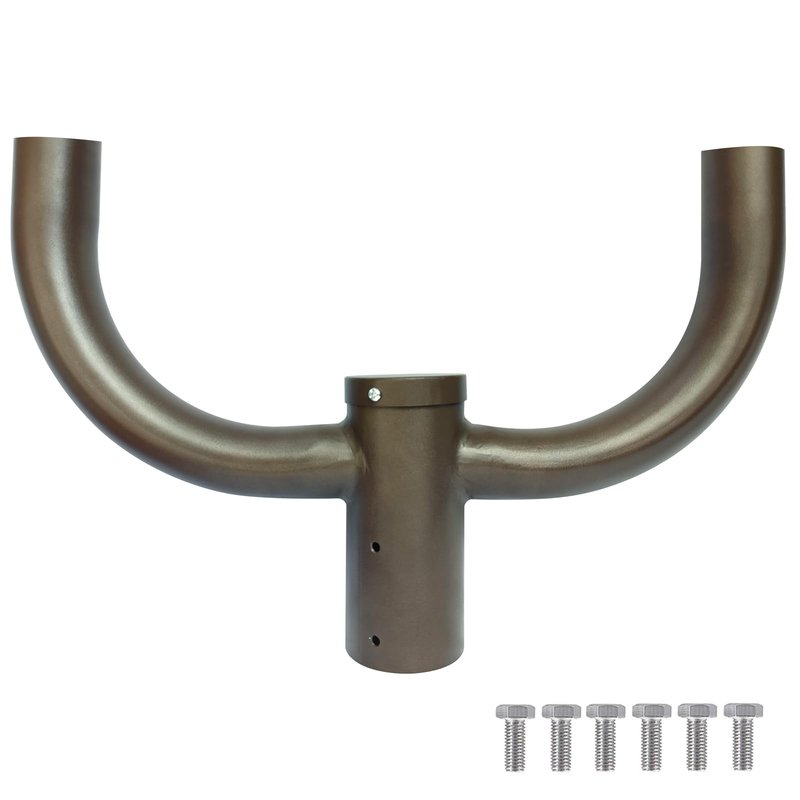 Bull Horn Mount Bracket Use for Parking Lot Light, 2 3/8" Bullhorn Tenon Adapter Round Pole for Outdoor LED Shoebox Area Light