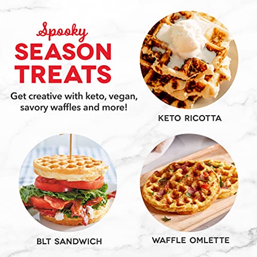 Dash Mini Waffle Maker (2 Pack) for Individual Waffles Hash Browns, Keto Chaffles with Easy to Clean, Non-Stick Surfaces, 4 Inch, Halloween, Black and Orange