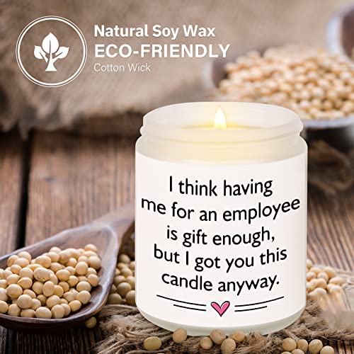 Lavender Scented Boss Gift Candle for Women & Men – 7 oz Soy Candle in Gift Box
