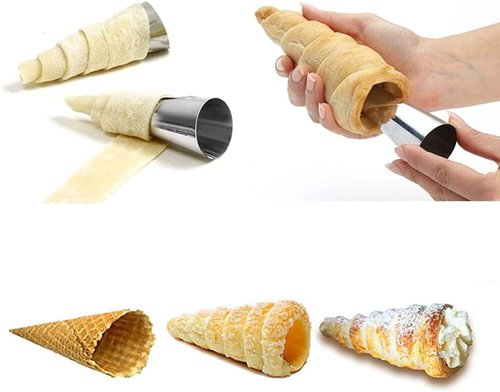 Guowall Stainless Steel Cream Horn Mold - Reusable Pastry Mould for Cannoli & Croissants | 20 Pcs Set