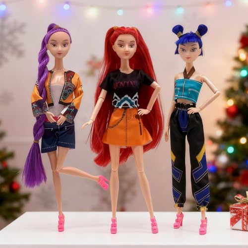 HIDLY 2025 Korean Idol Dolls Set with Trendy Outfits - 3PCS Gift for Kids