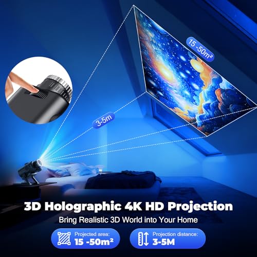 3D Galaxy Star Projector with 60 Dynamic Scenes and Bluetooth Speaker