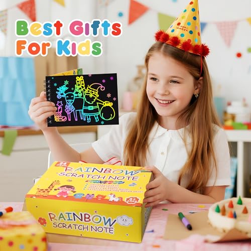24 Pack Rainbow Scratch Art Notebooks with Styluses and Gift Bags for Kids