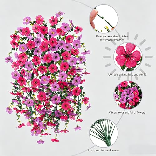 2-Pack UV Resistant Artificial Outdoor Flowers for Porch & Garden