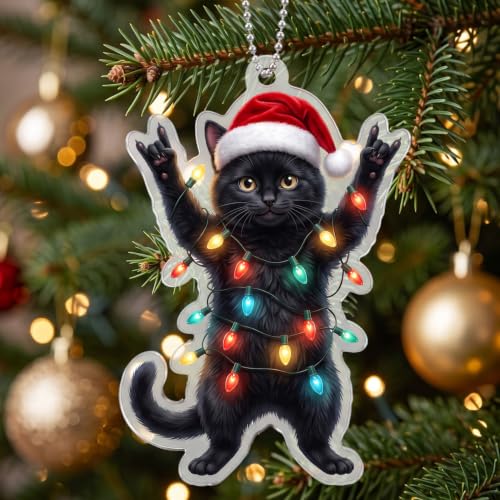 Cat Ornament 3.94 in for Christmas Tree Decor - Lightweight Pet-Themed Holiday Ornament