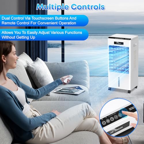 Portable Evaporative Air Cooler 3-in-1 Fan with Remote and Ice Boxes