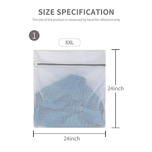 XXL Honeycomb Mesh Laundry Bags for Delicates - 24x24 Inch, Set of 2