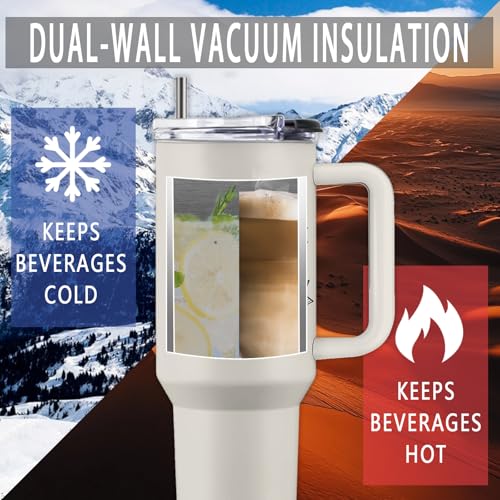 40oz Stainless Steel Camping Tumbler with Handle & Straw - Insulated Drinkware