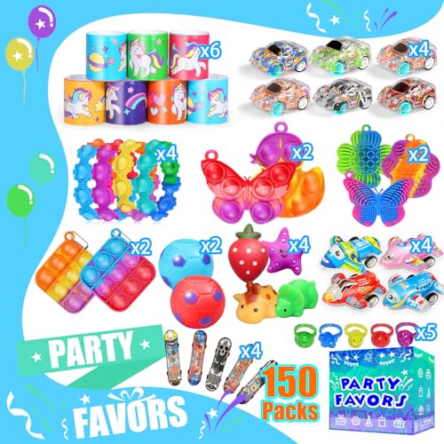 PHIMOTA 150-Pack Fidget Toys Bulk & Party Favors for Kids