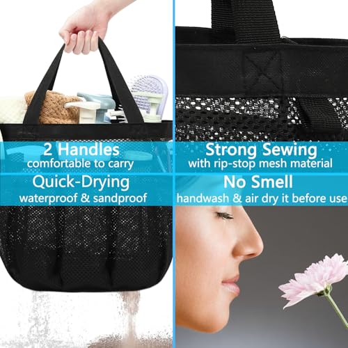 Fammart Mesh Shower Caddy Portable 8-Pocket Quick-Dry Toiletry Organizer