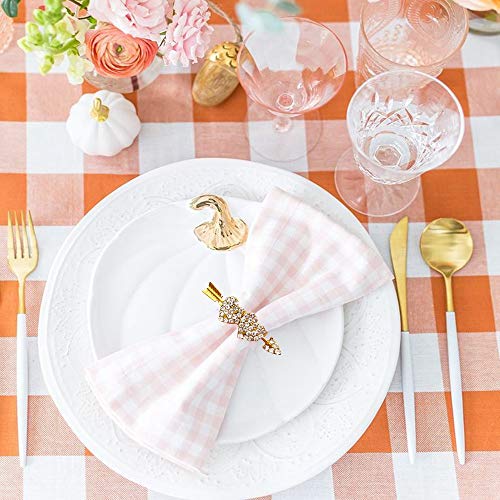 Kalopro Heart Gold Valentine Napkin Rings Set of 6 with Diamonds - Wedding & Party Decor