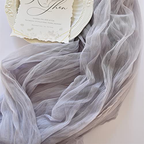 Joanlody Grey 10ft Cheesecloth Table Runner 4 Pack Fall Wedding Party Decor