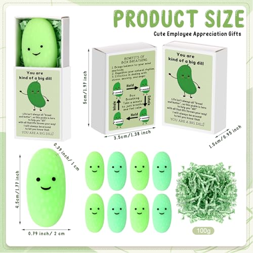 12 Sets Pickle Stress Balls with Gift Boxes - Funny Office Appreciation Gifts