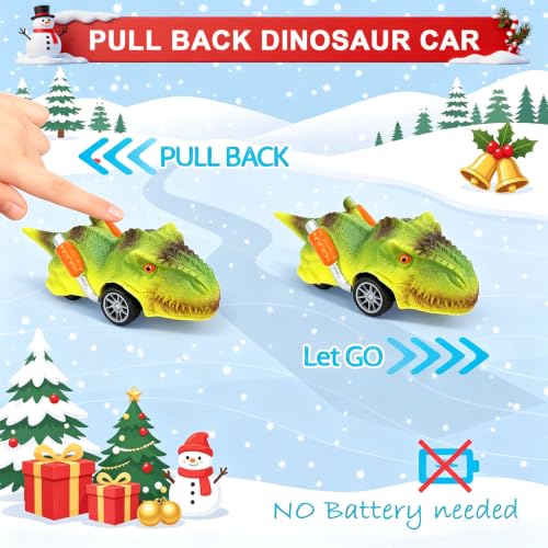 Dinosaur Cars Advent Calendar - 24 Day Pull-Back Monster Truck Toy Set