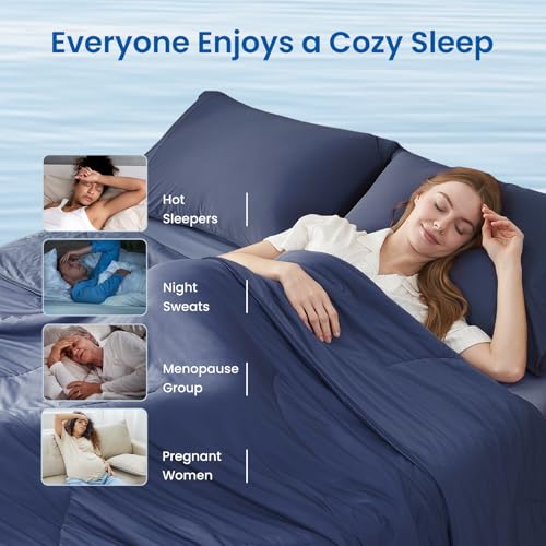Cooling Comforter Twin Size - Reversible Lightweight Blanket for Hot Sleepers