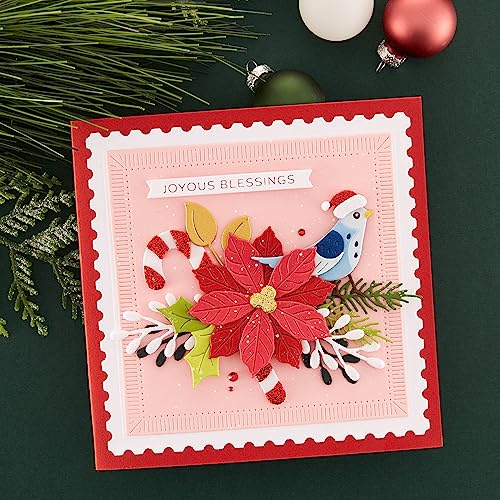 Spellbinders Christmas Bird Poinsettia Die Set S4-1292 – Etched Dies (13 pcs)