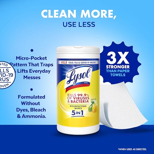 Lysol Disinfecting Wipes Lemon 80 Count 4 Pack Multi-Surface Cleaner