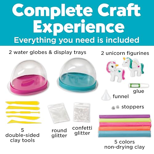DIY Unicorn Snow Globe Craft Kit for Kids - Make 2 Magical Water Globes