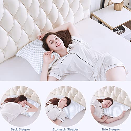 OSBED Shredded Memory Foam Queen Pillows Set of 2 - Cooling & Adjustable Loft