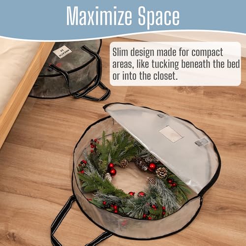 Clear Wreath Storage Container 24 Inch 2 Pack Garland Organizer