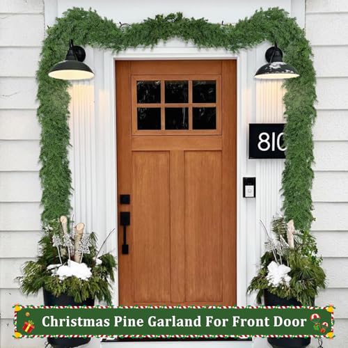Tulvend 16ft Real Touch Pine Garland Christmas Decor Faux Greenery