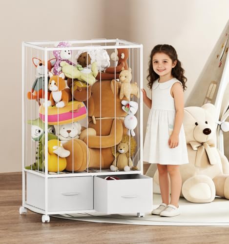 Extra Large Metal Stuffed Animal Storage Organizer - 53.5 Inch Tall Toy Tower