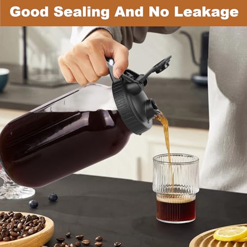 64 oz Cold Brew Coffee Maker - Glass Mason Jar Pitcher with Filter