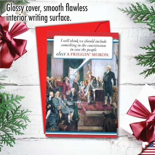 NobleWorks Funny Christmas Greeting Card Patriotic Constitution