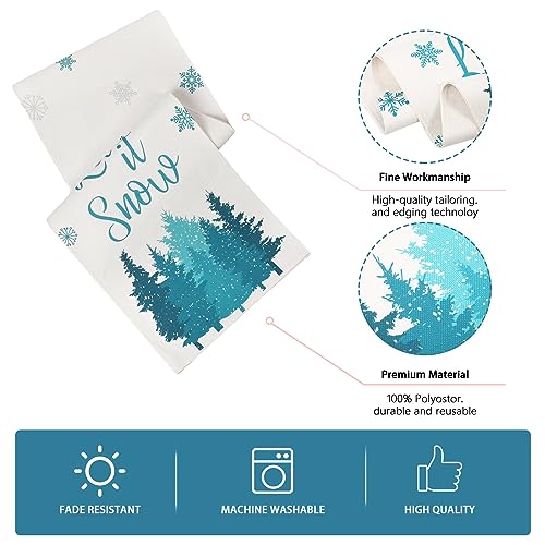 Christmas Snowflake Table Runner 72x13 Inches for Holiday Decor