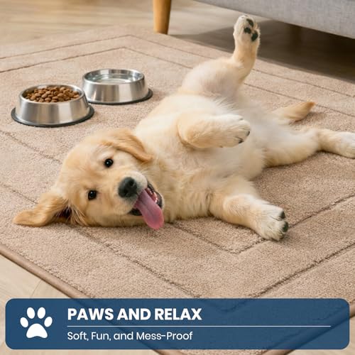 2-Piece Kitchen Rug Set, Non-Slip Washable Runner Mats, Beige