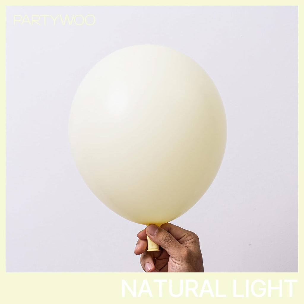PartyWoo Pastel Yellow Balloons - 155-Piece Arch Kit with 18, 12, 10, & 5 Inch Balloons for Baby Showers & Birthdays