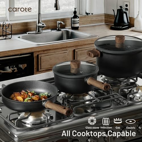 16-Piece Nonstick Cookware Set - Titanium Reinforced Pots and Pans