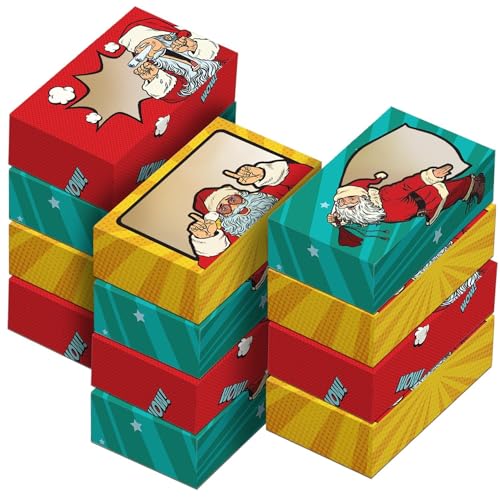 Assorted Colors Christmas Bakery Gift Boxes with Window - 12 Pack