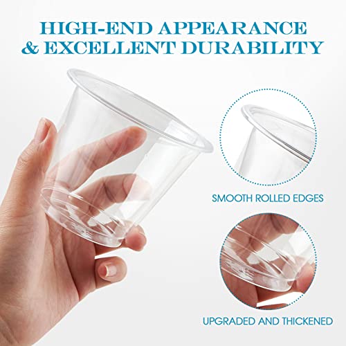 Turbo Bee 600 Pack 9oz Clear PET Cups - Disposable Cocktail Tumblers for Weddings & Parties