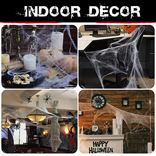 Super Stretch Halloween Spider Web Decorations with 30 Fake Spiders