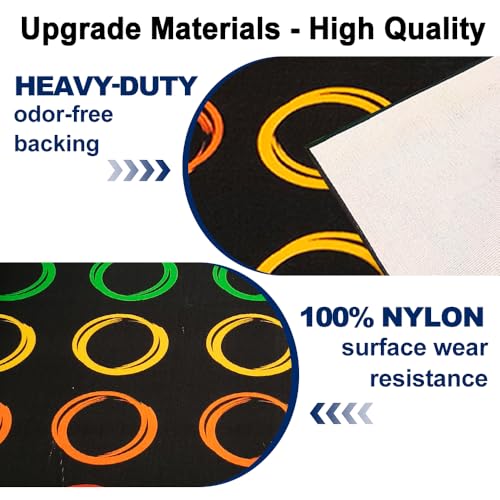 Large Classroom Seating Rug - 13' x 7'7" Colorful Circle Carpet for 24 Kids