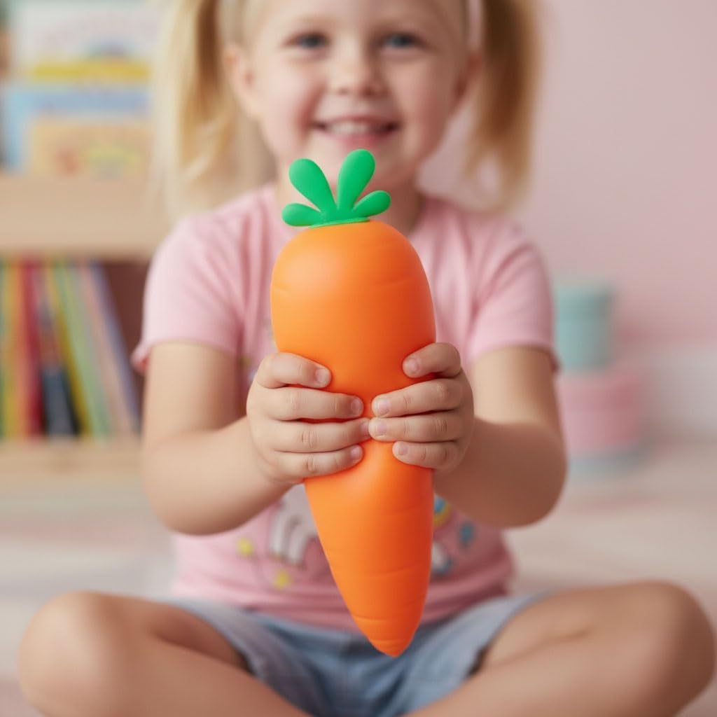 Skiennix Carrot Stress Relief Toy - Realistic Moldable Fidget Ball for Easter Gifts | Giant Size