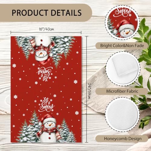 Madalo Vintage Christmas Tree Snowman Kitchen Towels Set of 2 - Winter-3
